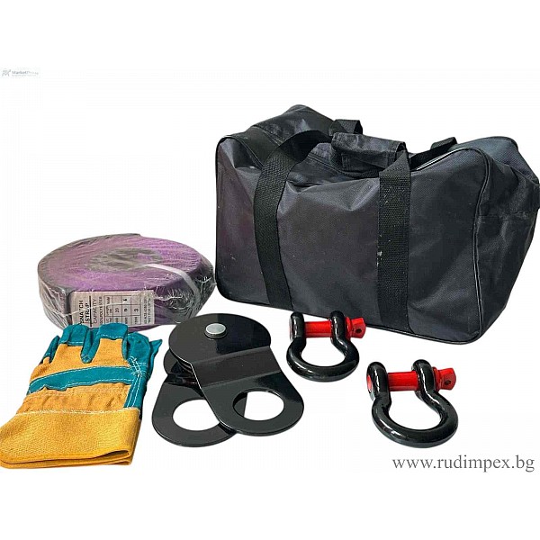 Kit de guincho OFFROAD | Corda, polyspast, ferros e luvas - 3455